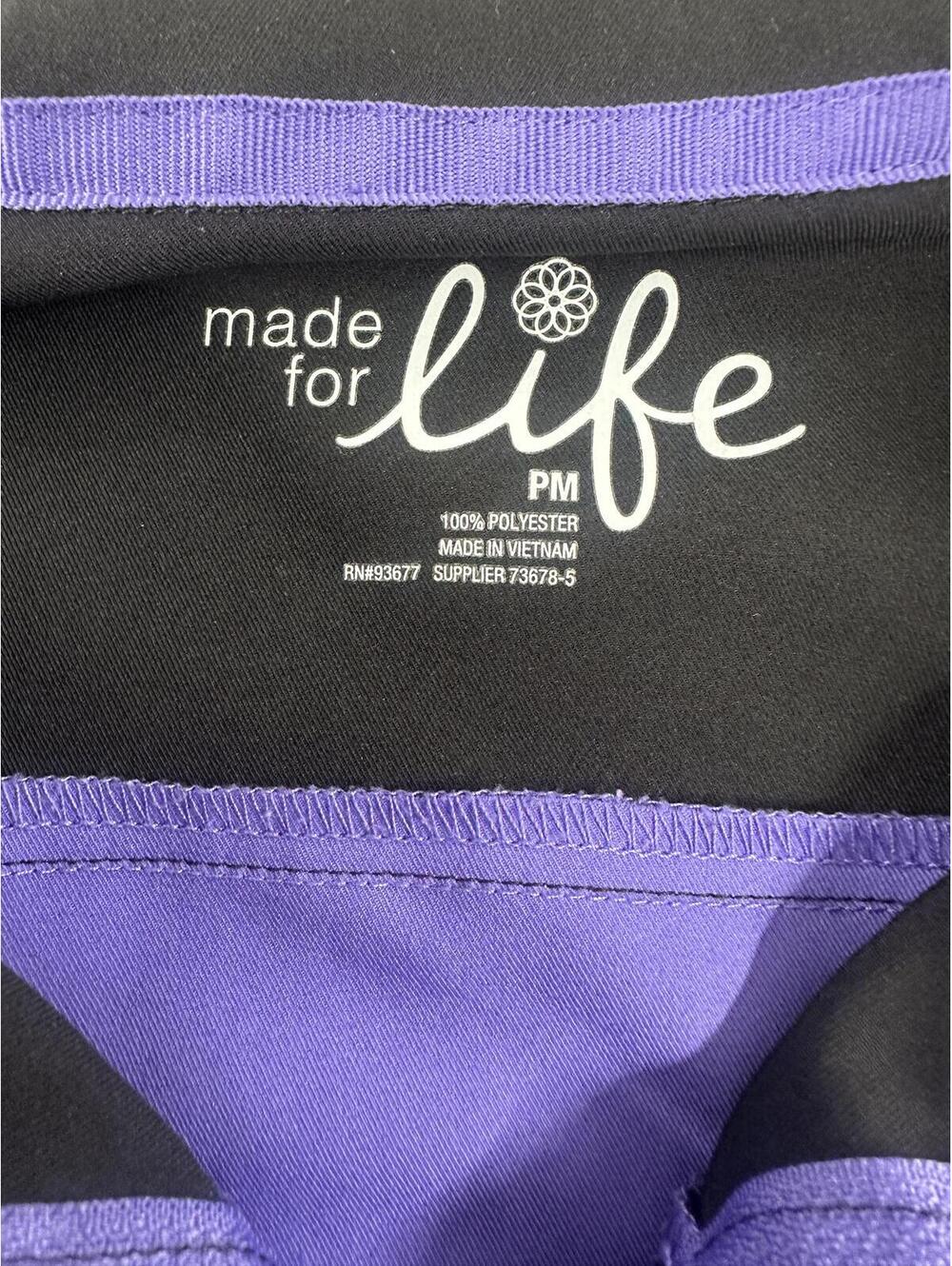 Made for Life Purple and Black Zip Up Track Jacket Y2K Sporty Retro - Picture 5 of 6